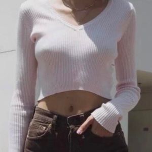 brandy melville baby pink milena sweater